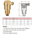 Soupape automatique de ventilation en laiton